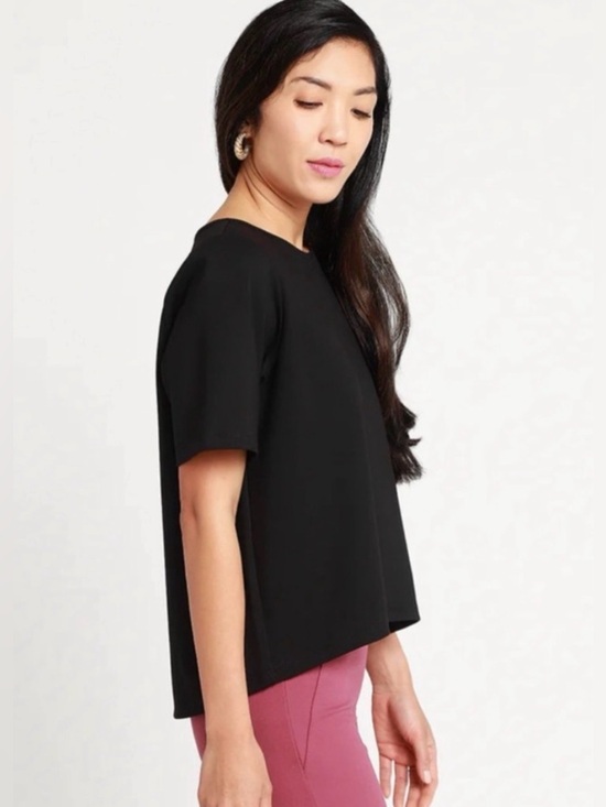 Betabrand Tops - New Betabrand Boxy High Low Short Sleeve Top – Black (XL)